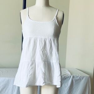 White Cotton Gauze Tunic Top (wild fable)